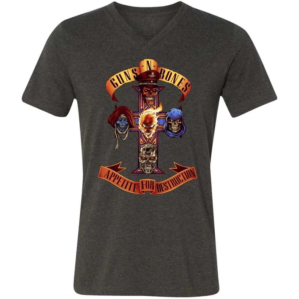 Unisex V-Neck T-Shirt - B4HSGPCG - Dark Grey Heather - 8