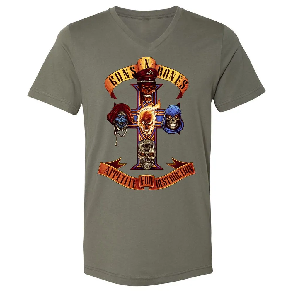 Unisex V-Neck T-Shirt - B4HSGPCG - Military Green - 10
