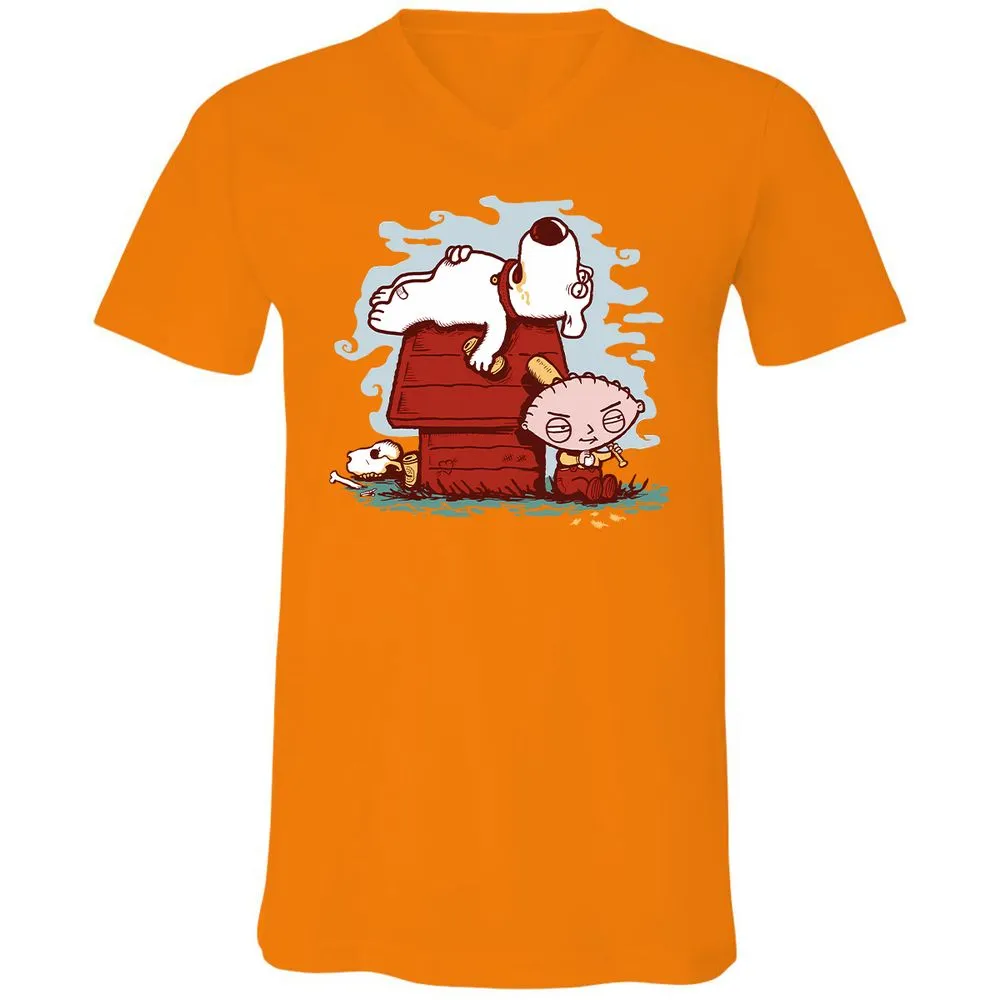 Unisex V-Neck T-Shirt - DE8JU9S1 - Orange - 11