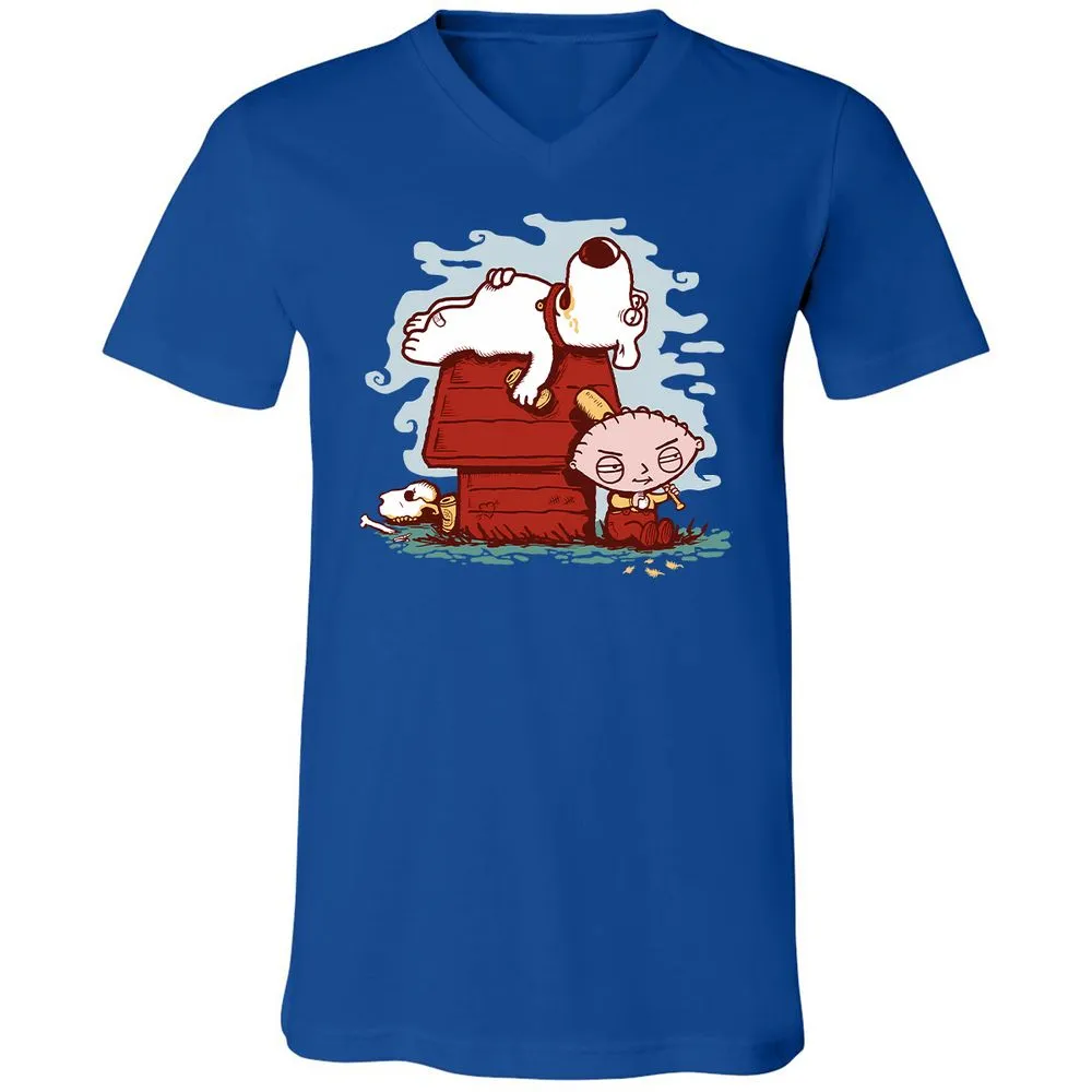 Unisex V-Neck T-Shirt - DE8JU9S1 - True Royal - 4