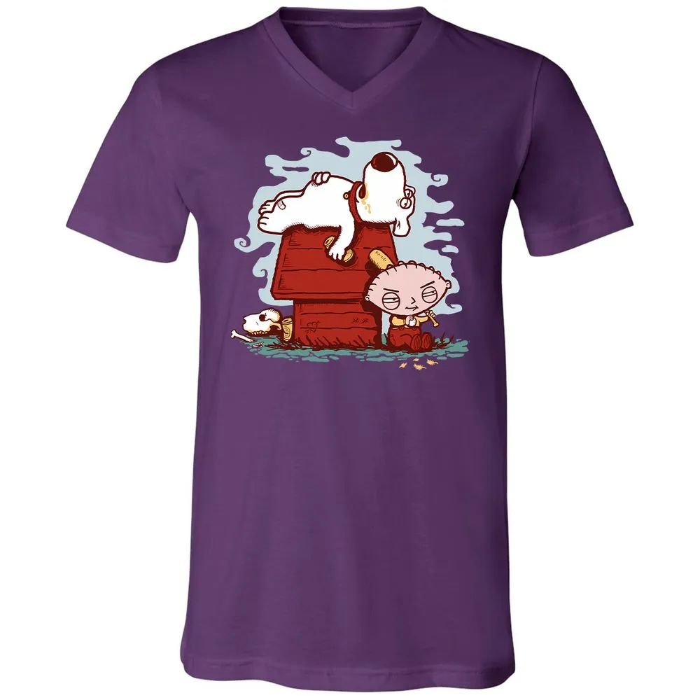 Unisex V-Neck T-Shirt - DE8JU9S1 - Team Purple - 9