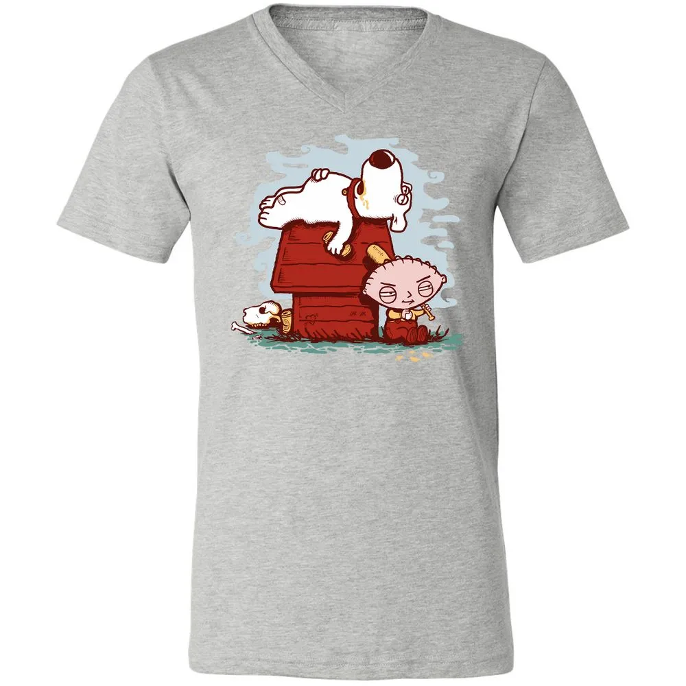 Unisex V-Neck T-Shirt - DE8JU9S1 - Athletic Heather - 7