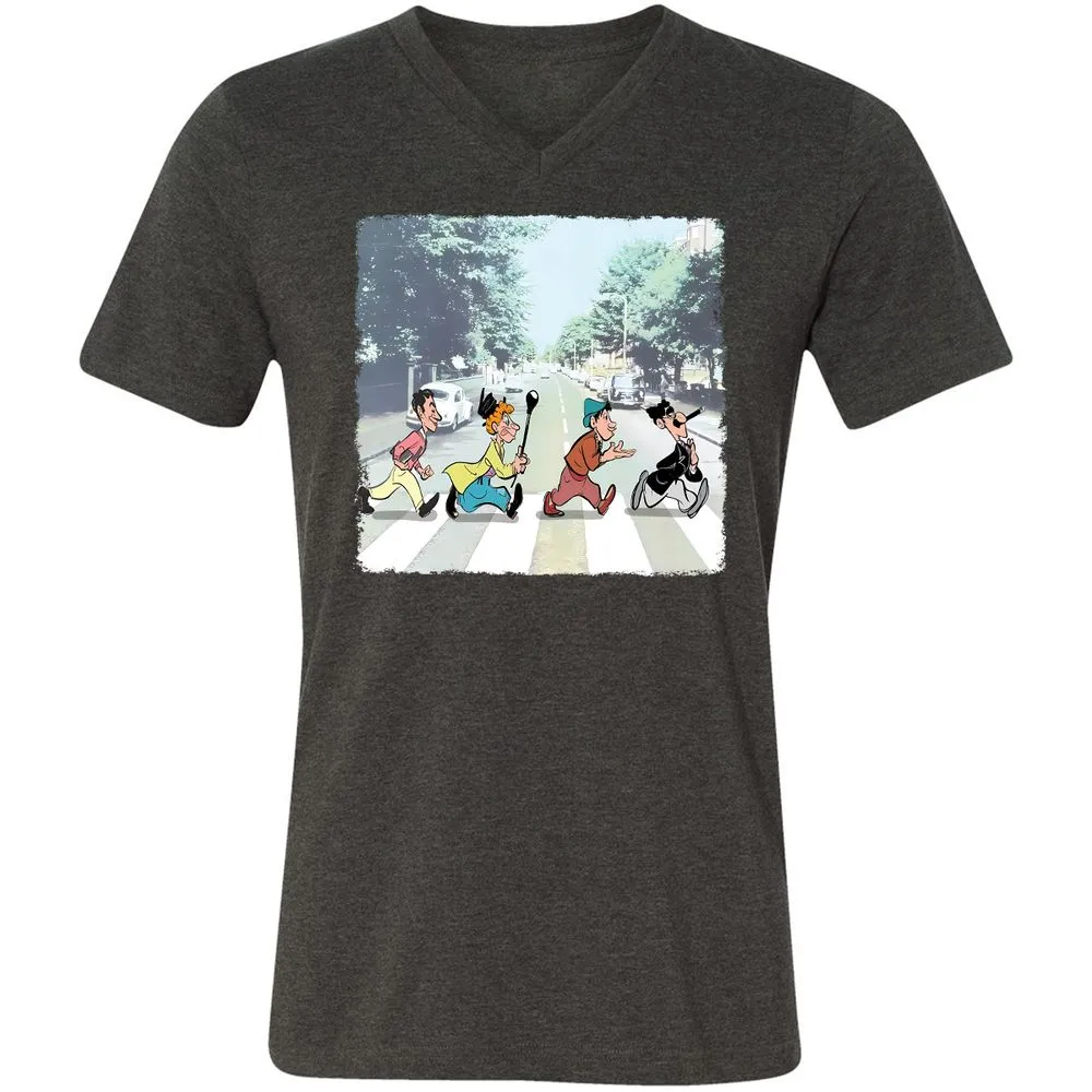 Unisex V-Neck T-Shirt - QHCA25TH - Dark Grey Heather - 8