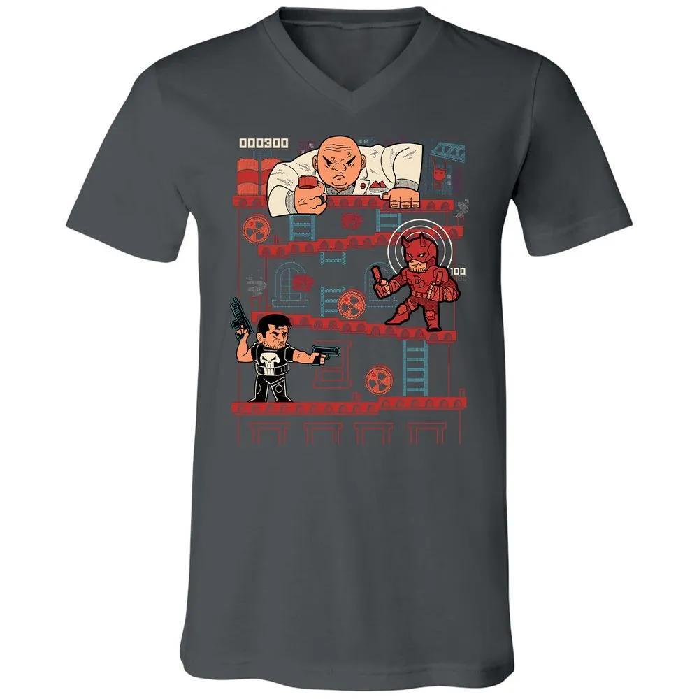 Unisex V-Neck T-Shirt - QRQEMEHK - Asphalt - 12