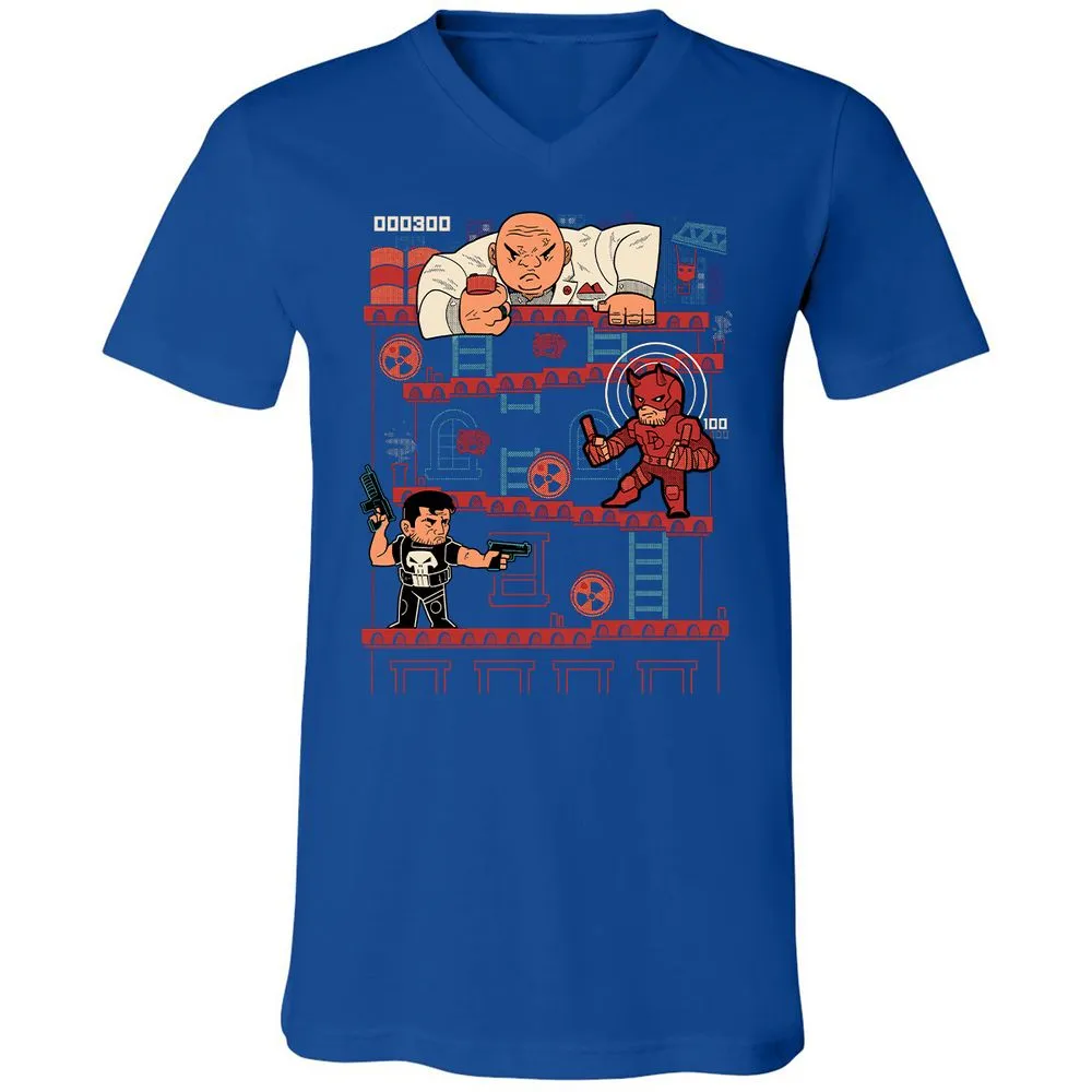 Unisex V-Neck T-Shirt - QRQEMEHK - True Royal - 4