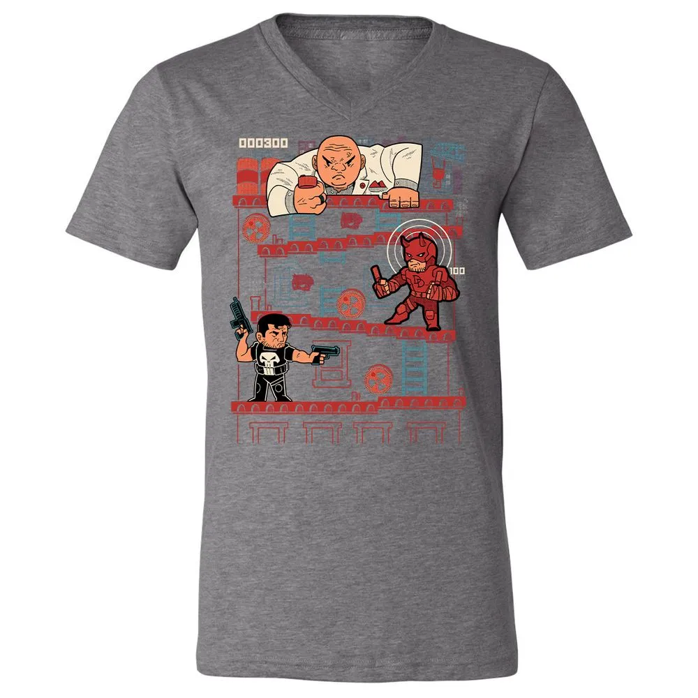 Unisex V-Neck T-Shirt - QRQEMEHK - Deep Heather - 13