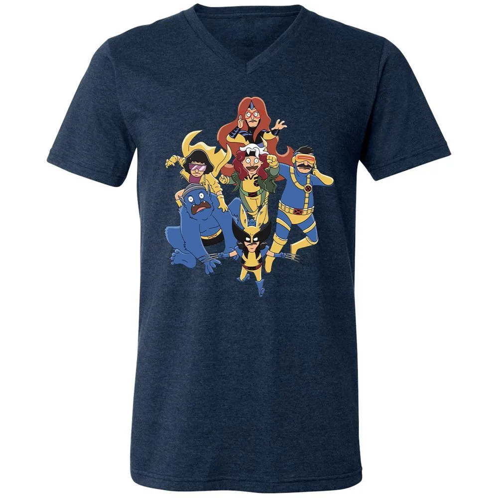 Unisex V-Neck T-Shirt - 7776BKPA - Heather Navy - 15