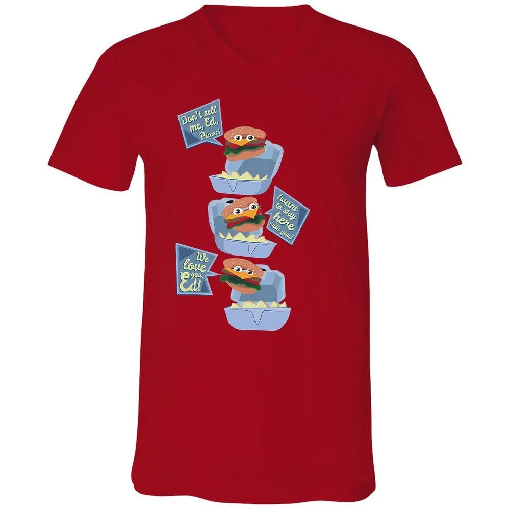 Unisex V-Neck T-Shirt - Z7P2HVQ4 - Red - 3