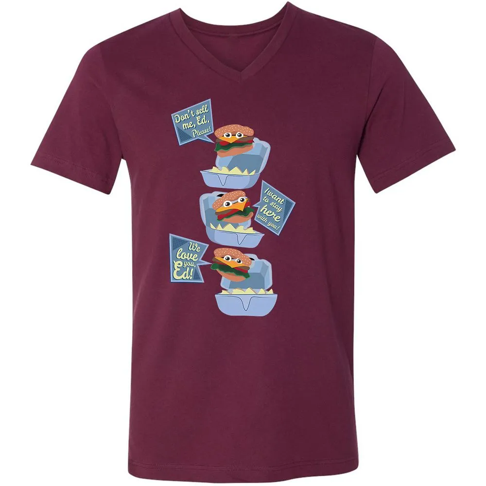 Unisex V-Neck T-Shirt - Z7P2HVQ4 - Maroon - 6