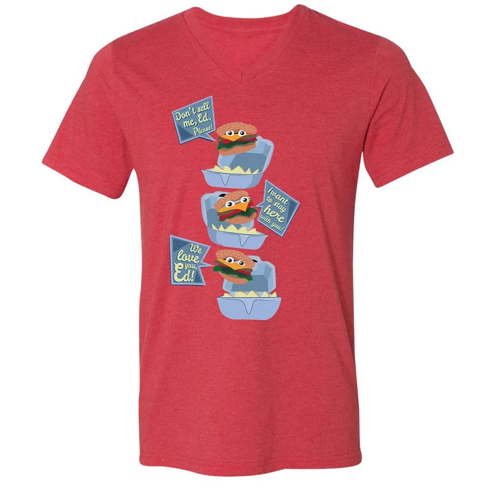 Unisex V-Neck T-Shirt - Z7P2HVQ4 - Heather Red - 16