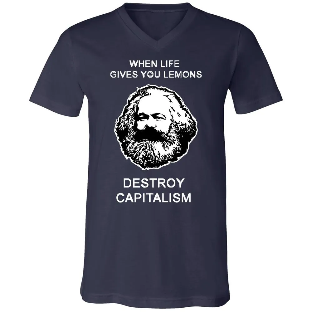 Unisex V-Neck T-Shirt - V4CQRWM8 - Navy - 2