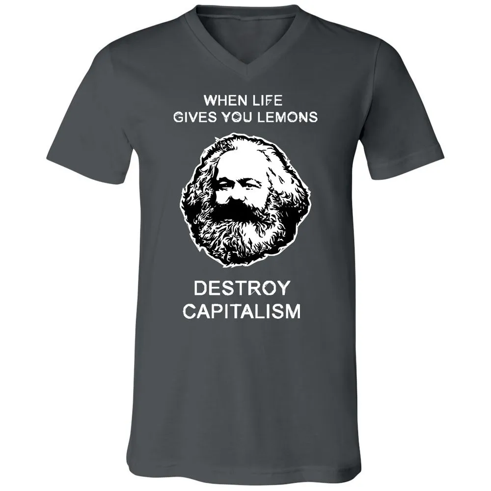 Unisex V-Neck T-Shirt - V4CQRWM8 - Asphalt - 12