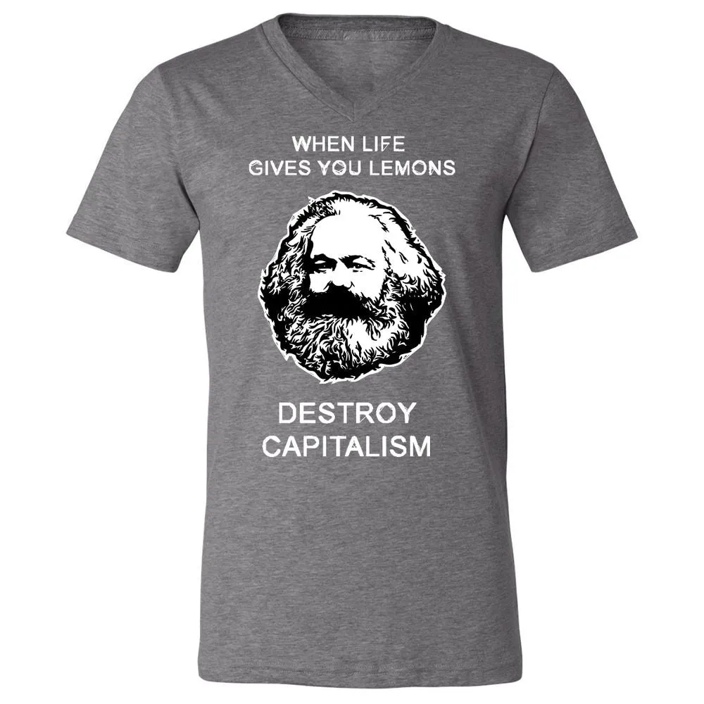 Unisex V-Neck T-Shirt - V4CQRWM8 - Deep Heather - 13