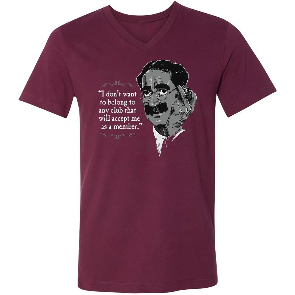 Unisex V-Neck T-Shirt - 9YLF2D9P - Maroon - 6