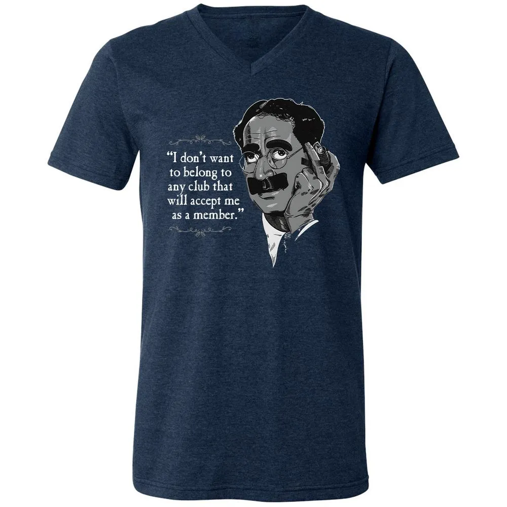 Unisex V-Neck T-Shirt - 9YLF2D9P - Heather Navy - 15