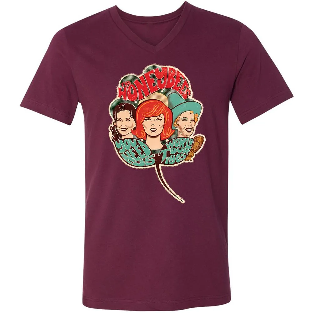 Unisex V-Neck T-Shirt - 6T1LRTMT - Maroon - 6