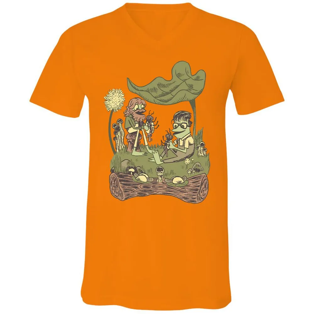 Unisex V-Neck T-Shirt - Q6UU7LTZ - Orange - 11