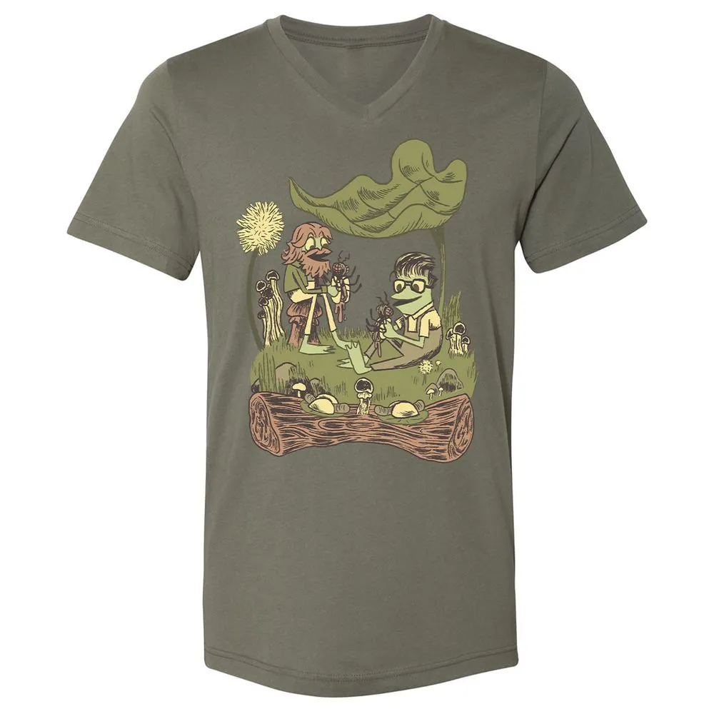 Unisex V-Neck T-Shirt - Q6UU7LTZ - Military Green - 10