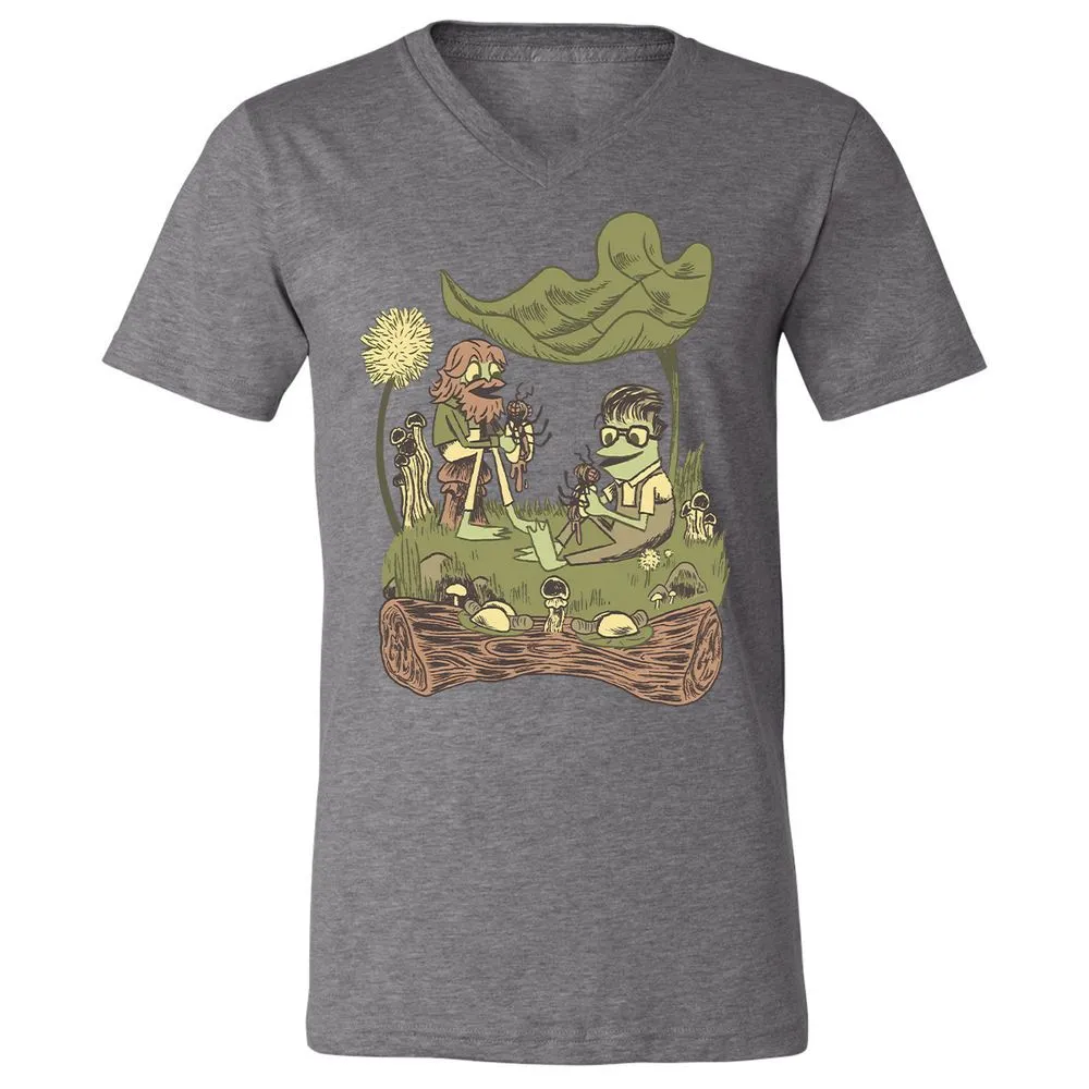 Unisex V-Neck T-Shirt - Q6UU7LTZ - Deep Heather - 13