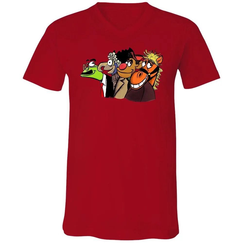 Unisex V-Neck T-Shirt - F55KCSVX - Red - 3