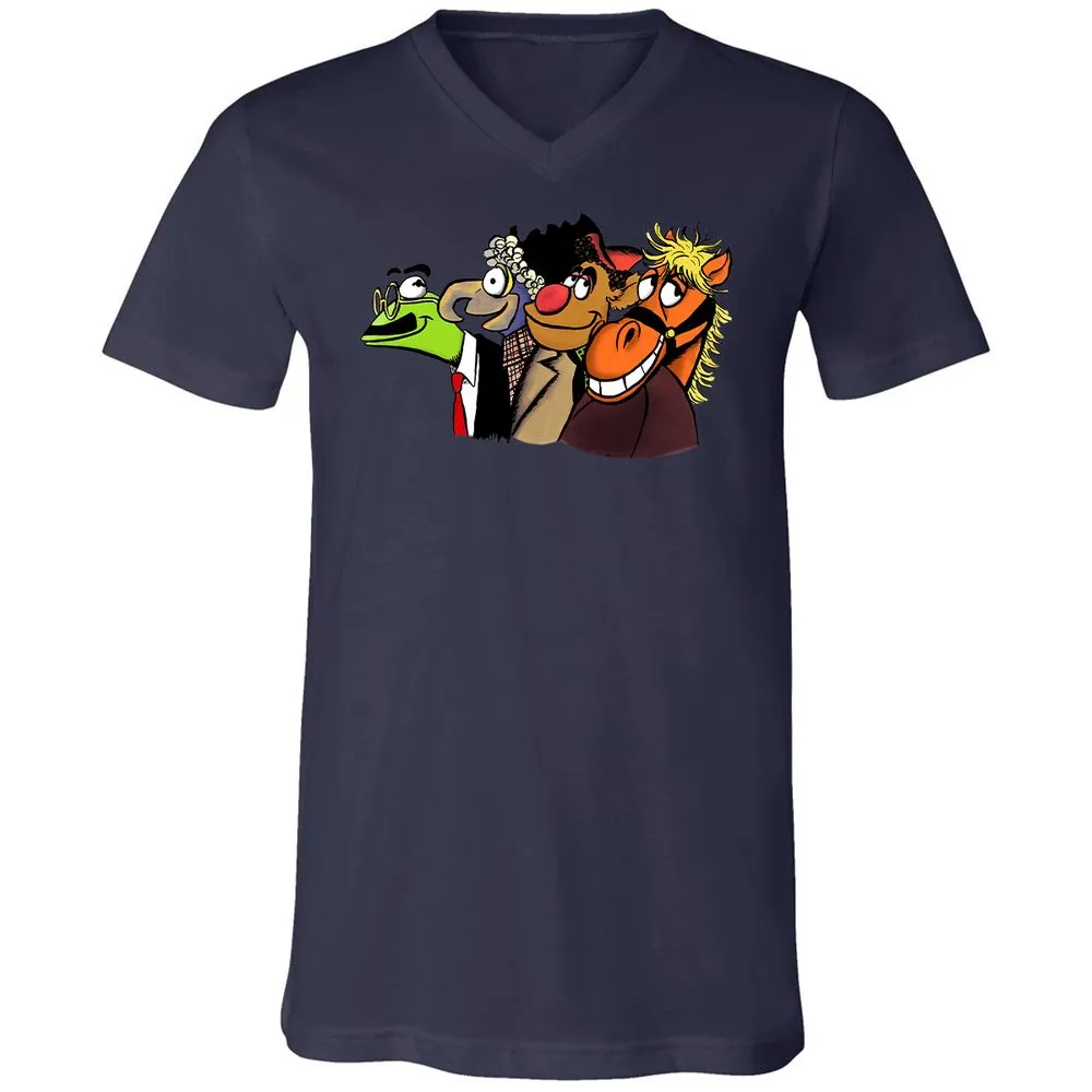 Unisex V-Neck T-Shirt - F55KCSVX - Navy - 2