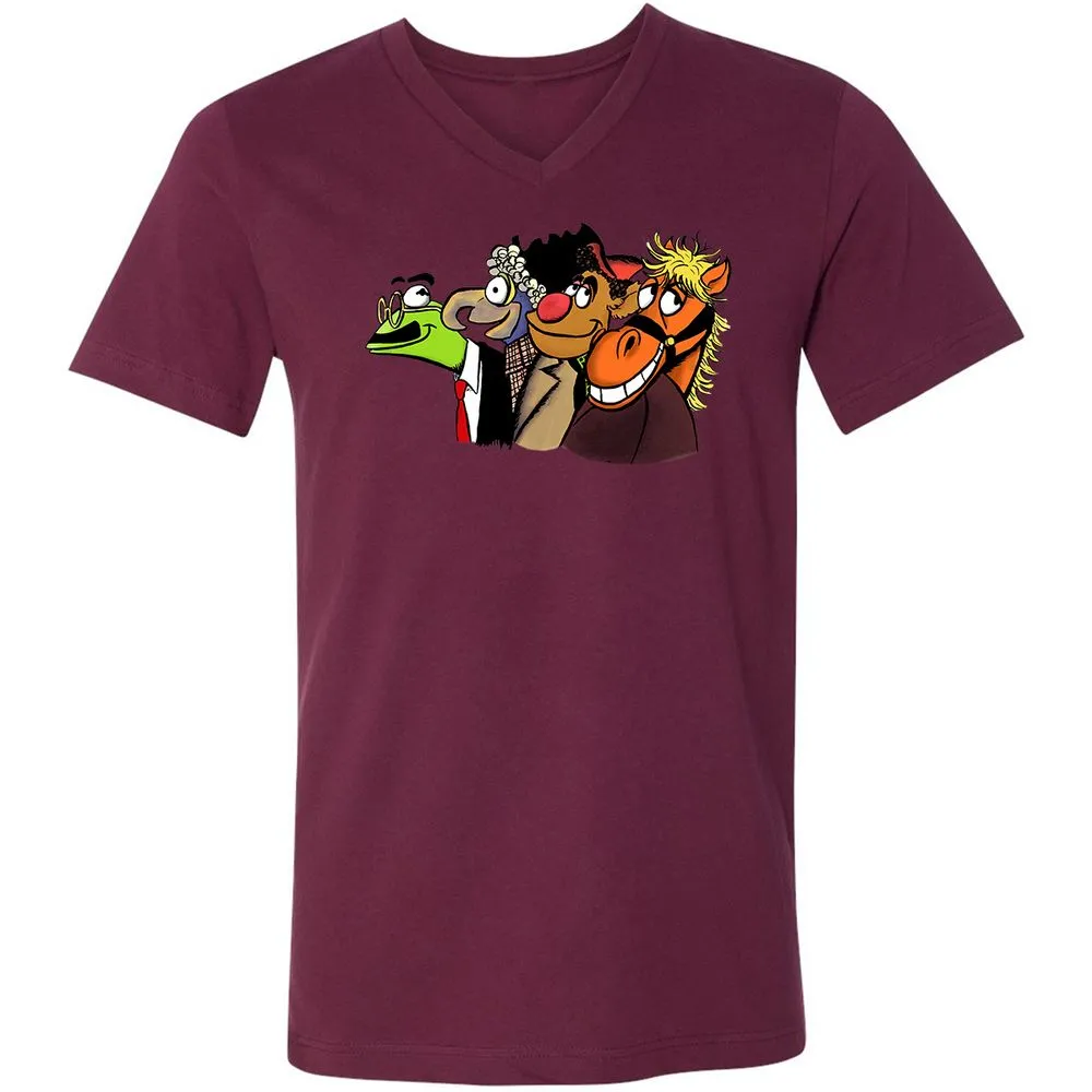 Unisex V-Neck T-Shirt - F55KCSVX - Maroon - 6