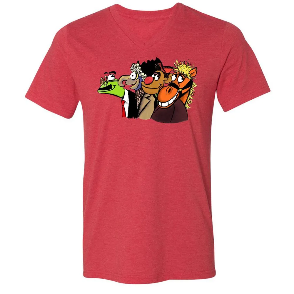 Unisex V-Neck T-Shirt - F55KCSVX - Heather Red - 16