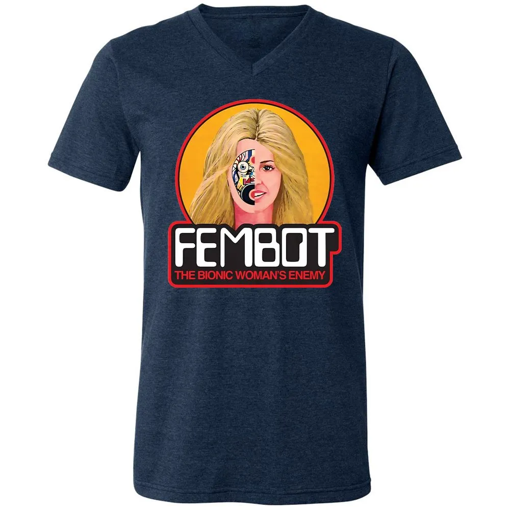 Unisex V-Neck T-Shirt - 1MANXV1W - Heather Navy - 15