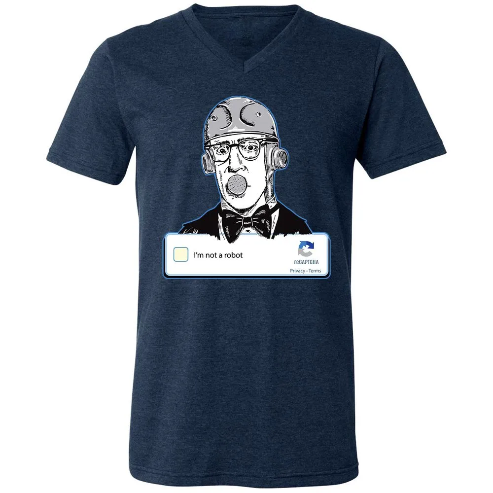 Unisex V-Neck T-Shirt - K7XXTE79 - Heather Navy - 15