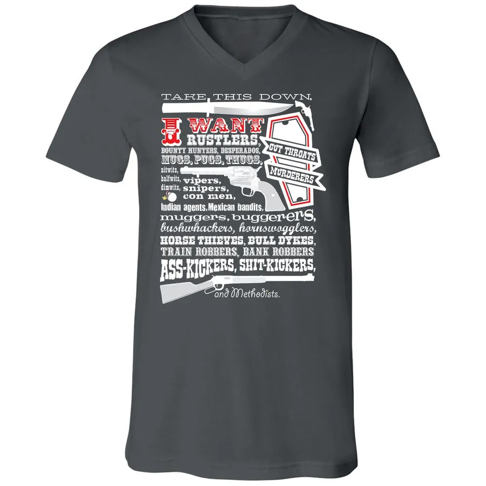 Unisex V-Neck T-Shirt - Y86TS87P - Asphalt - 12