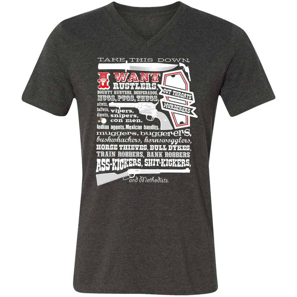 Unisex V-Neck T-Shirt - Y86TS87P - Dark Grey Heather - 8