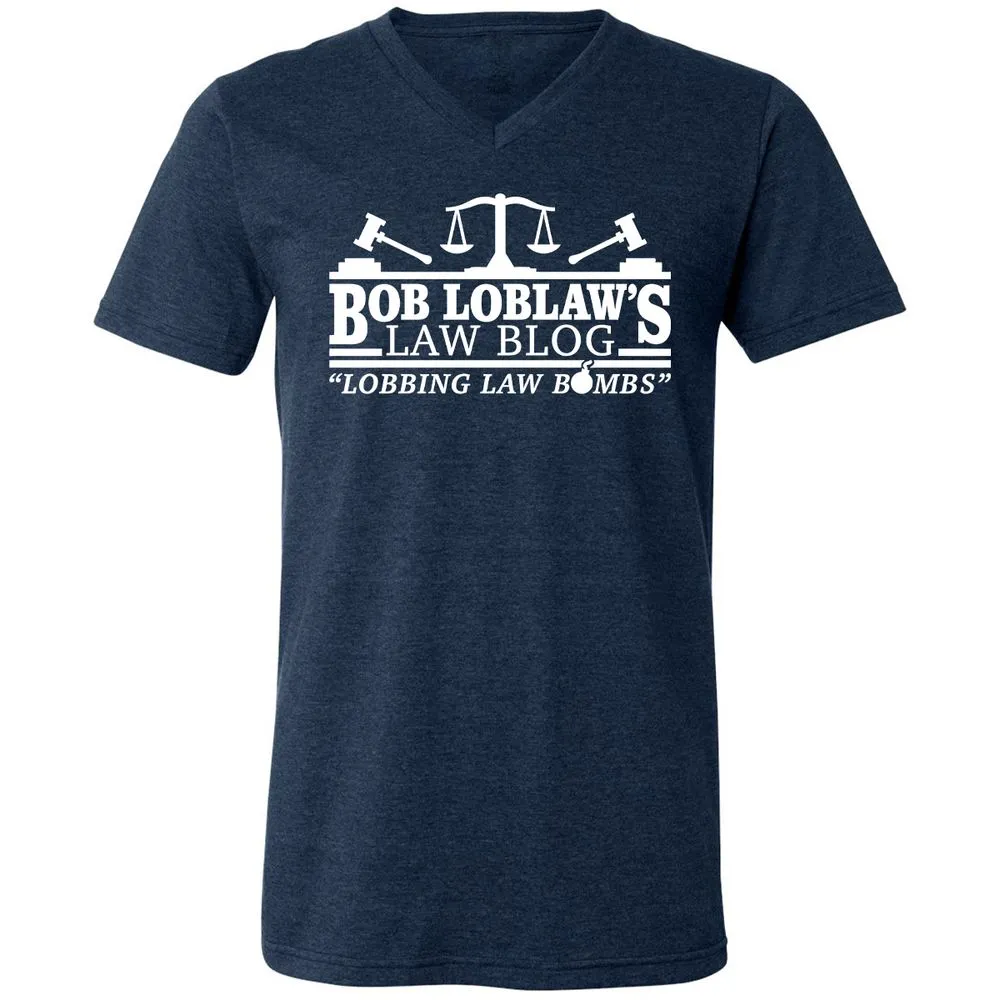 Unisex V-Neck T-Shirt - 9TFJB3ER - Heather Navy - 15