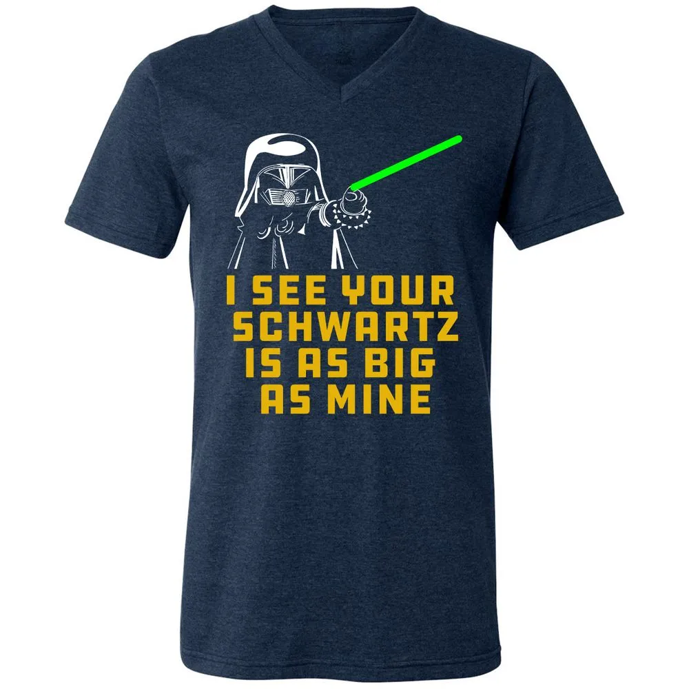 Unisex V-Neck T-Shirt - 6BL9WKRJ - Heather Navy - 15