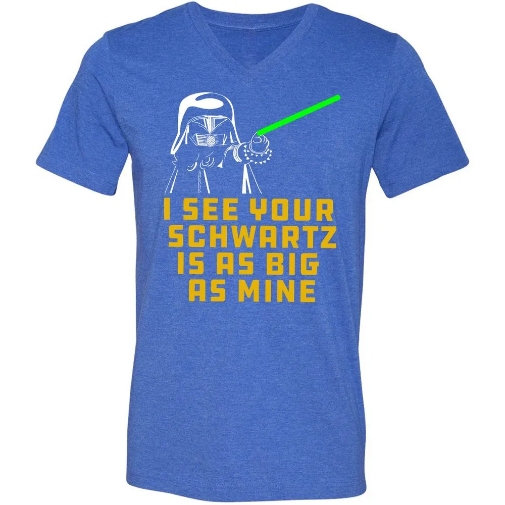 Unisex V-Neck T-Shirt - 6BL9WKRJ - Heather True Royal - 14