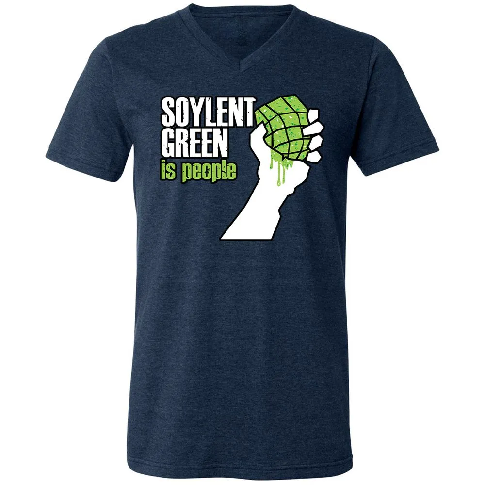 Unisex V-Neck T-Shirt - NYA7ZXCX - Heather Navy - 15