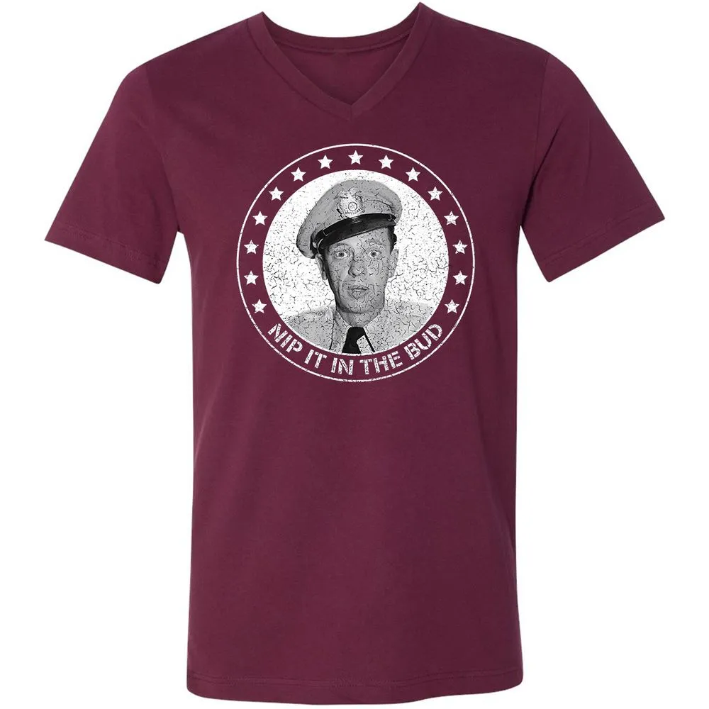 Unisex V-Neck T-Shirt - 43ZLWBS7 - Maroon - 6