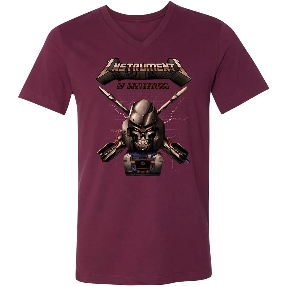 Unisex V-Neck T-Shirt - GJEAQVJM - Maroon - 6