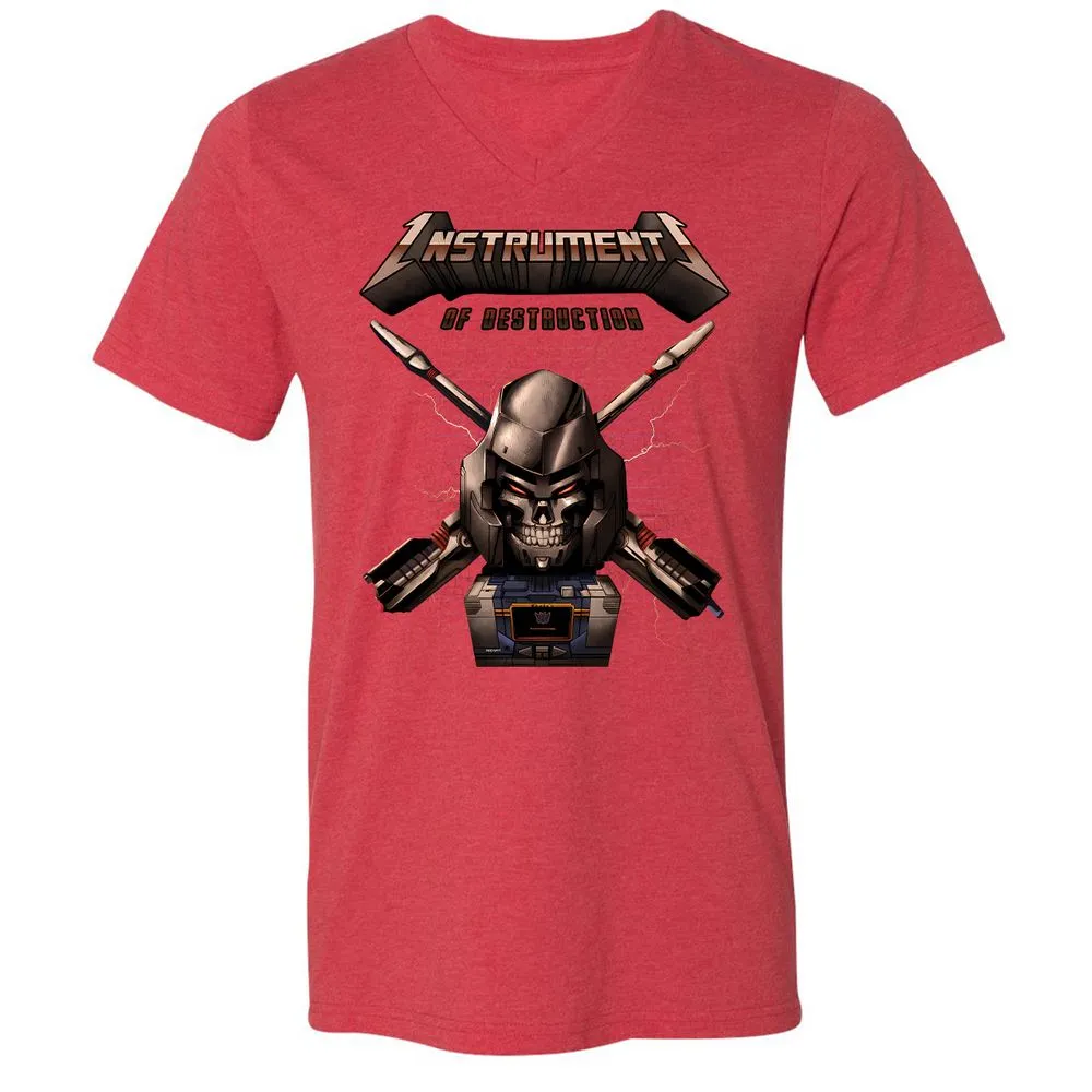 Unisex V-Neck T-Shirt - GJEAQVJM - Heather Red - 16
