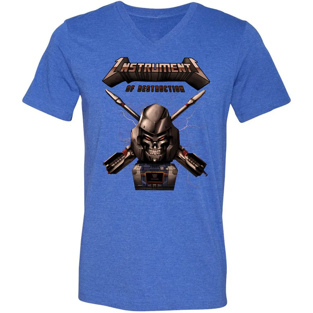 Unisex V-Neck T-Shirt - GJEAQVJM - Heather True Royal - 14