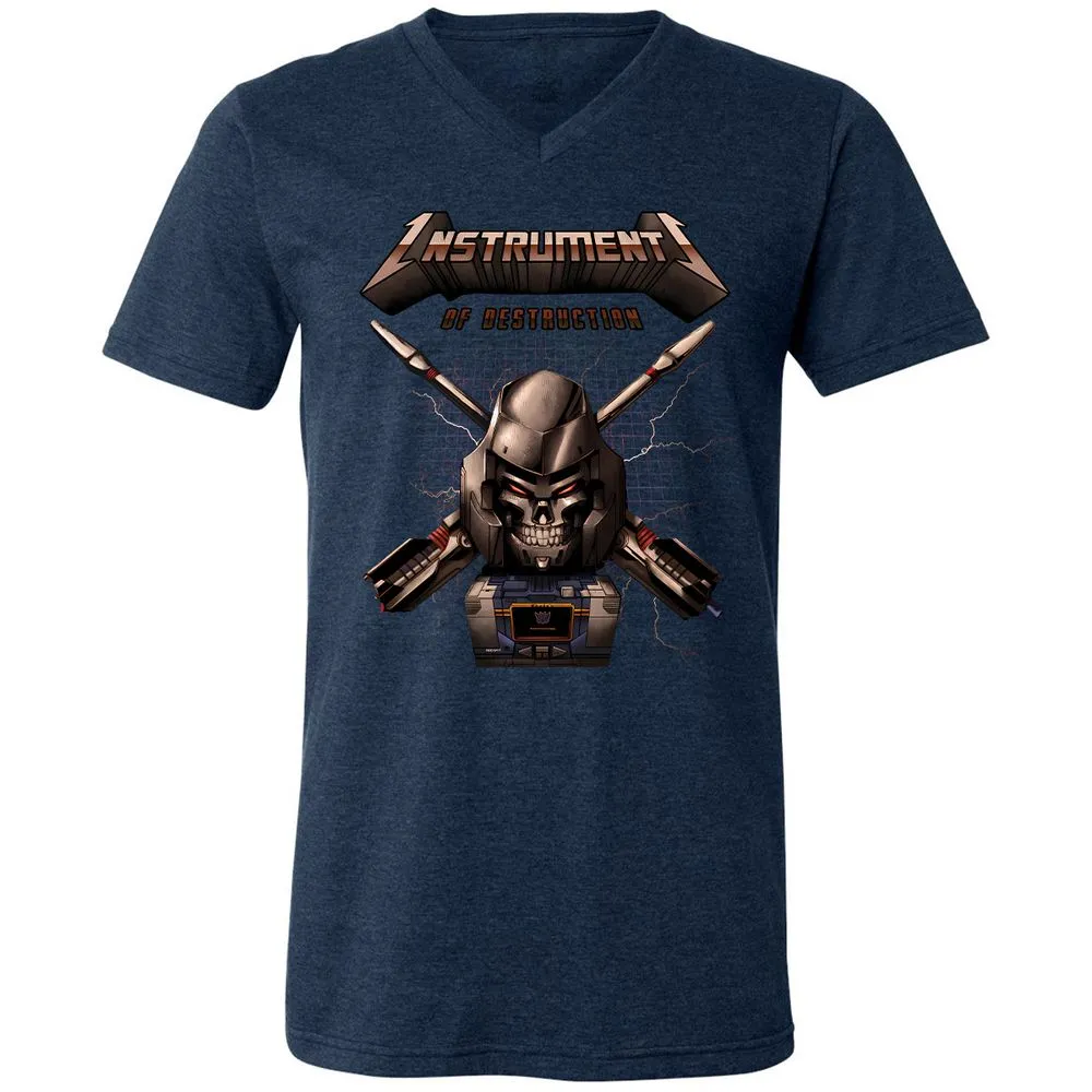 Unisex V-Neck T-Shirt - GJEAQVJM - Heather Navy - 15
