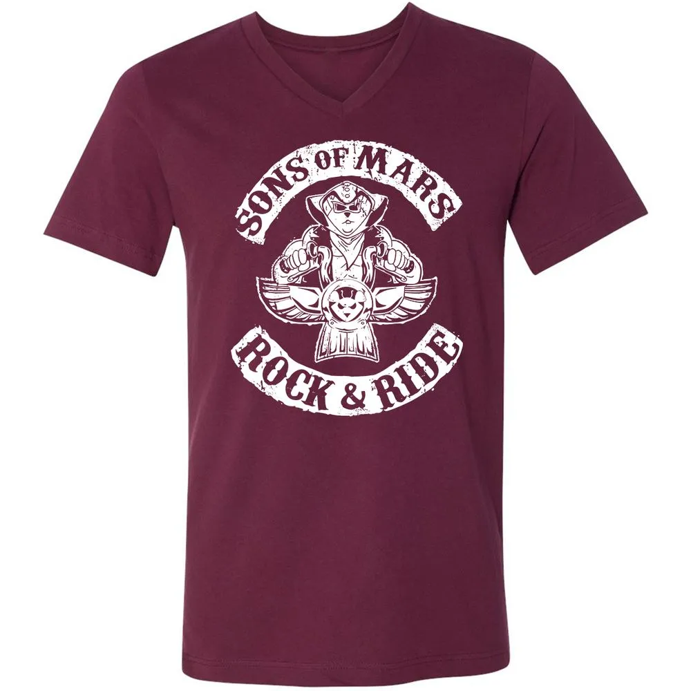 Unisex V-Neck T-Shirt - ZUHNMGB4 - Maroon - 6