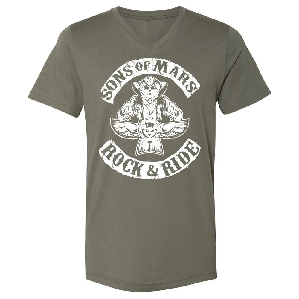 Unisex V-Neck T-Shirt - ZUHNMGB4 - Military Green - 10