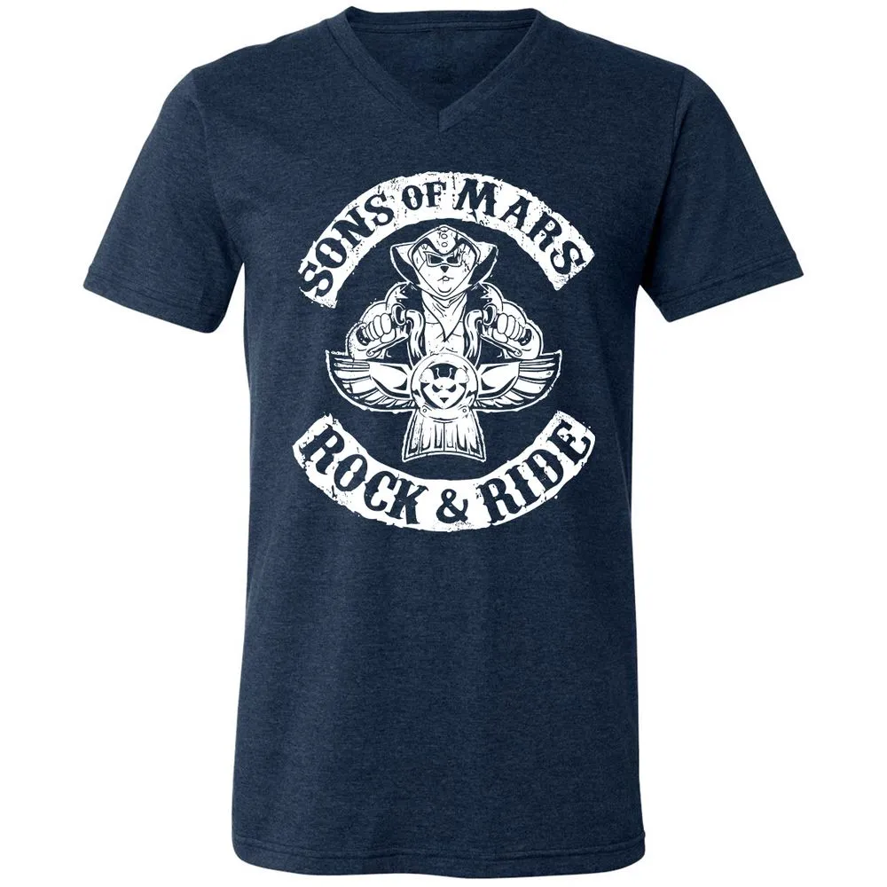 Unisex V-Neck T-Shirt - ZUHNMGB4 - Heather Navy - 15