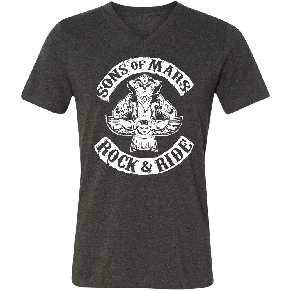 Unisex V-Neck T-Shirt - ZUHNMGB4 - Dark Grey Heather - 8