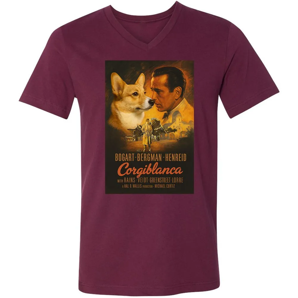Unisex V-Neck T-Shirt - G7T25YXS - Maroon - 6