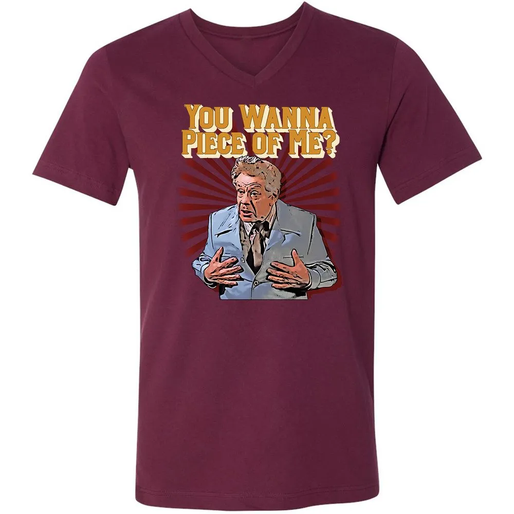 Unisex V-Neck T-Shirt - T6JB8FQQ - Maroon - 6