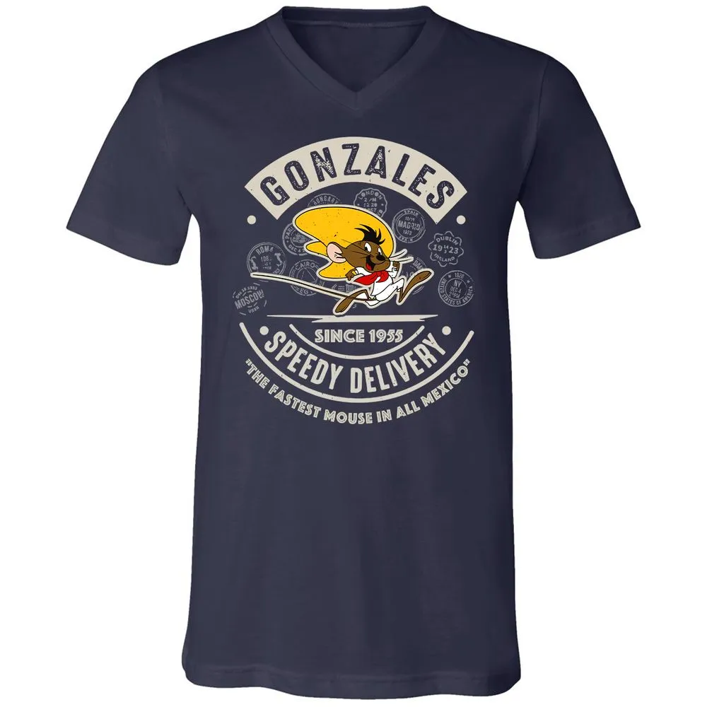 Unisex V-Neck T-Shirt - AA6QHQ7S - Navy - 2