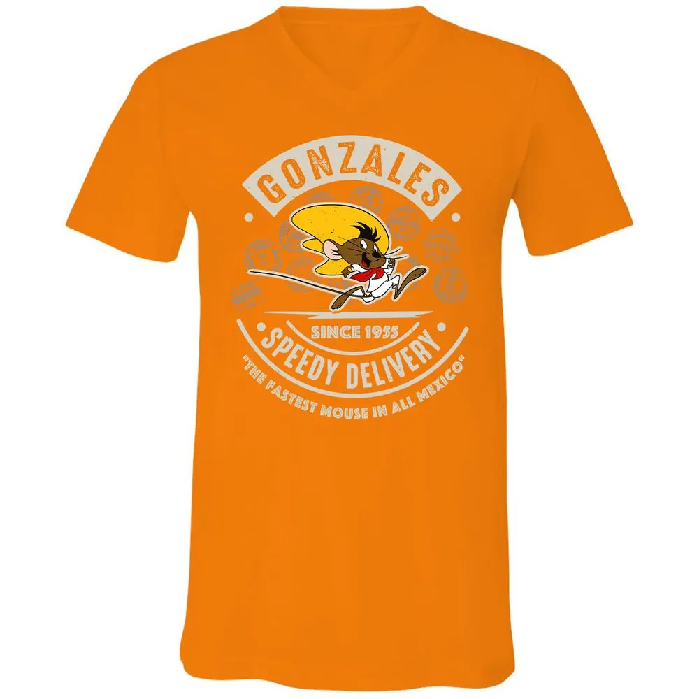 Unisex V-Neck T-Shirt - AA6QHQ7S - Orange - 11