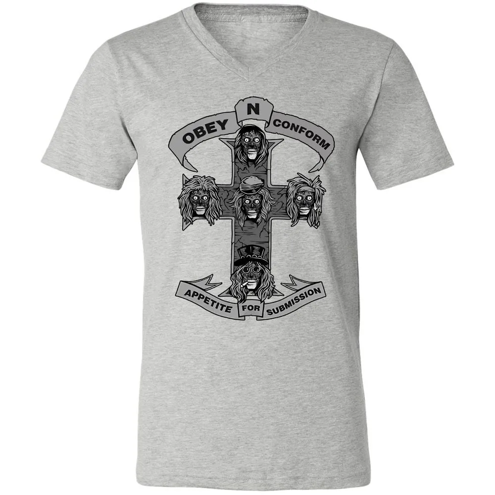 Unisex V-Neck T-Shirt - 83P2CZXJ - Athletic Heather - 7