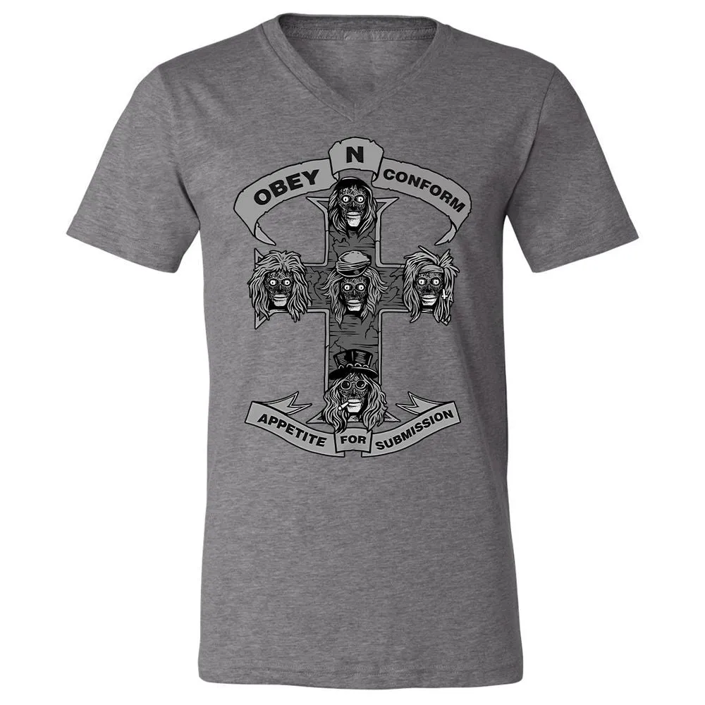 Unisex V-Neck T-Shirt - 83P2CZXJ - Deep Heather - 13